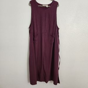 Susan Bristol 90s burgundy tunic dress, size 3W (28W)